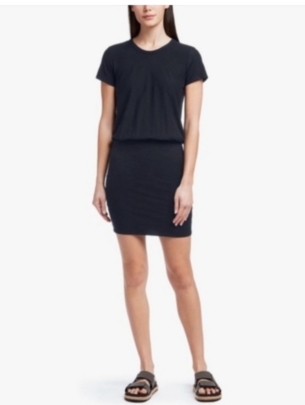 JAMES PERSE' STANDARD Black Crew neck  Short Sleeve Mini Dress